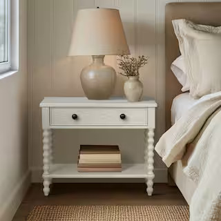 MADISON PARK Signature Beckett Antique Cream 1 Drawer 32 in. W Large Nightstand MPS136-0339 - The... | The Home Depot