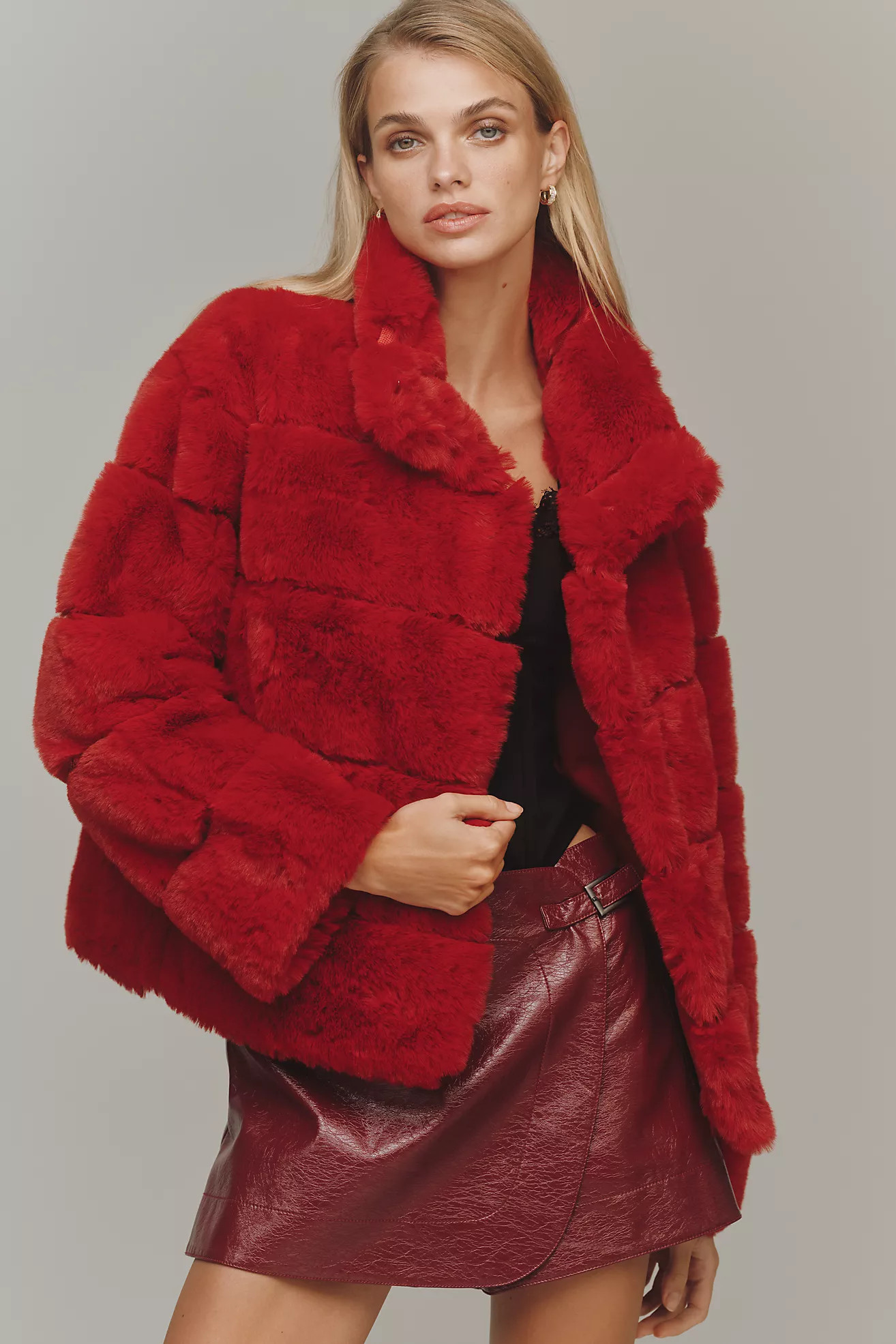NVLT Eva Channeled Faux-Fur Jacket | Anthropologie (US)