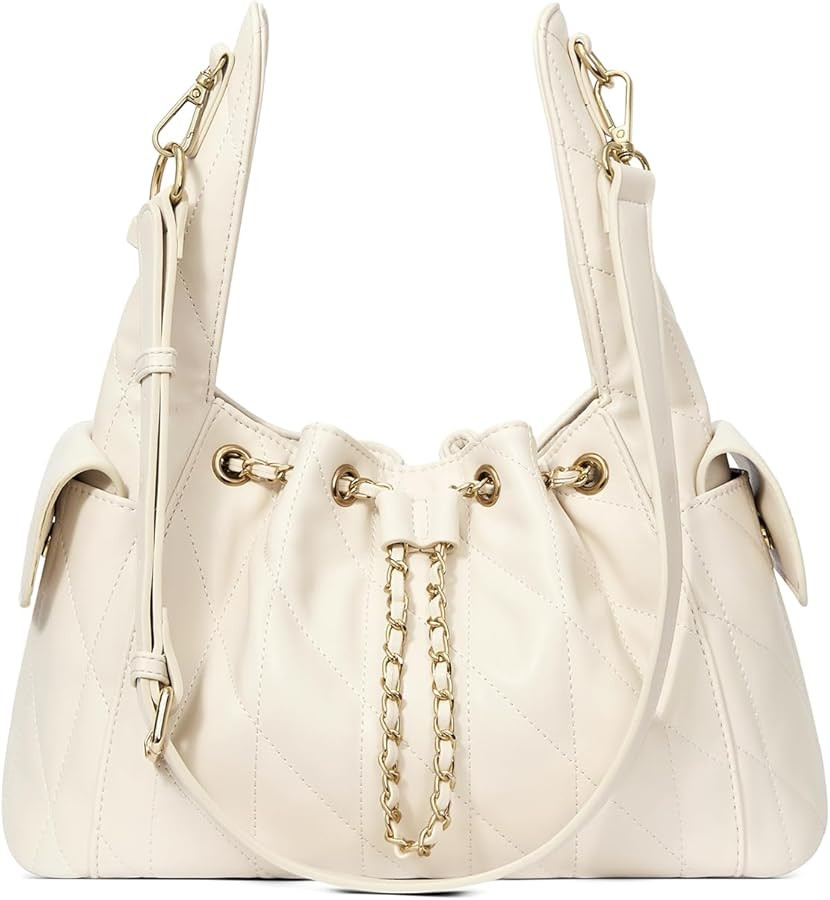 CLUCI Slouchy Hobo Bags for Women, Crumpled Vegan Leather Quilted Tote Bag Tabby Handbag with Adj... | Amazon (US)