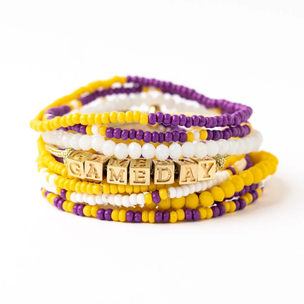 Bracelet Stack Game Day Purple + Gold | INK+ALLOY