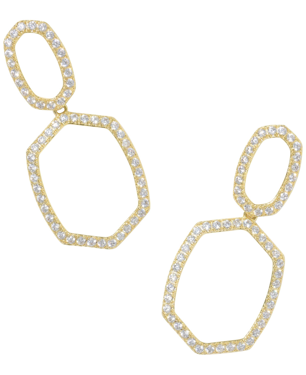 Kendra Scott Cubic Zirconia Open Daphne Pave Open Frame Drop Earrings - Gold | Macy's