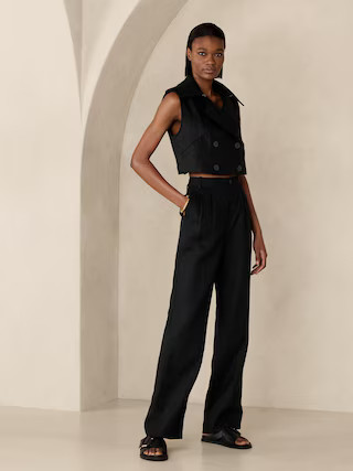 Delphine Linen Trench Vest | Banana Republic (US)