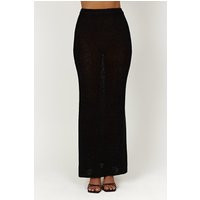 Mary Knit Maxi Skirt - Black | MESHKI US