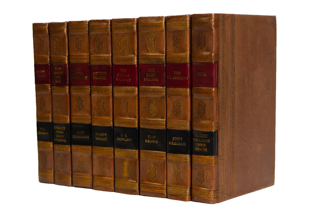 Red/brown/black Leather Books Choose Your Colors Office, Home, Staging, Wedding, Props Shelf-read... | Etsy (US)