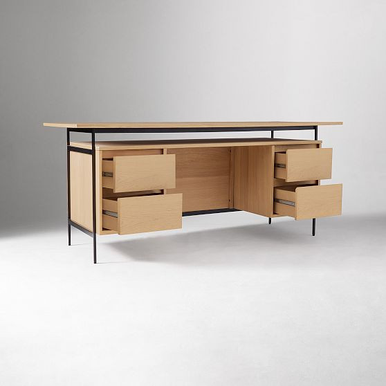 Pierce 72"" Executive Desk, Black | West Elm (US)