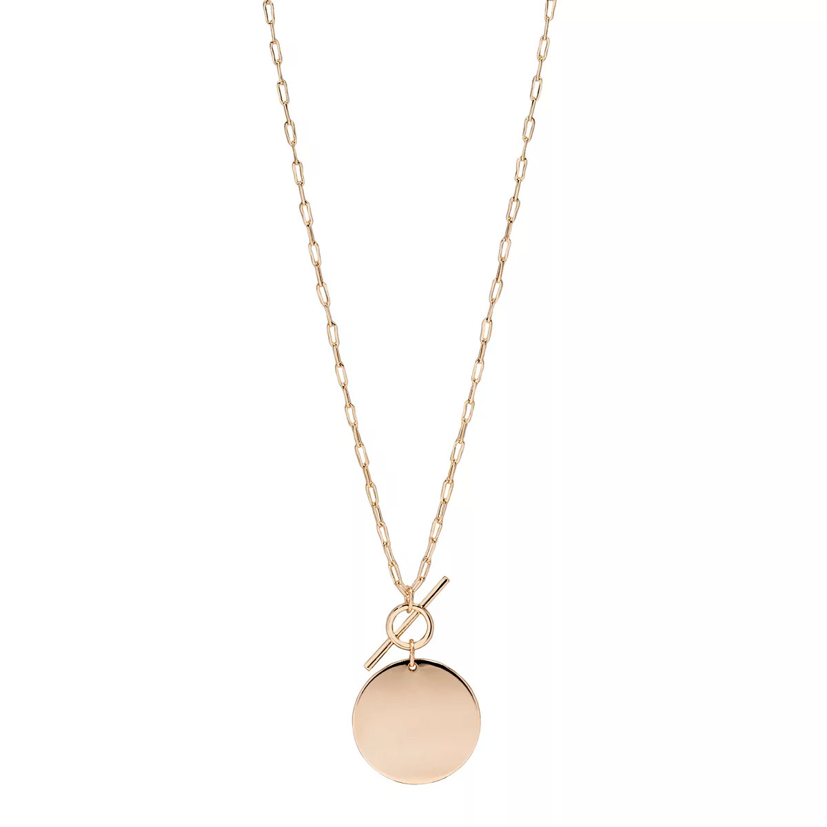 LC Lauren Conrad Gold Tone Faux Toggle Disc Pendant Necklace | Kohl's