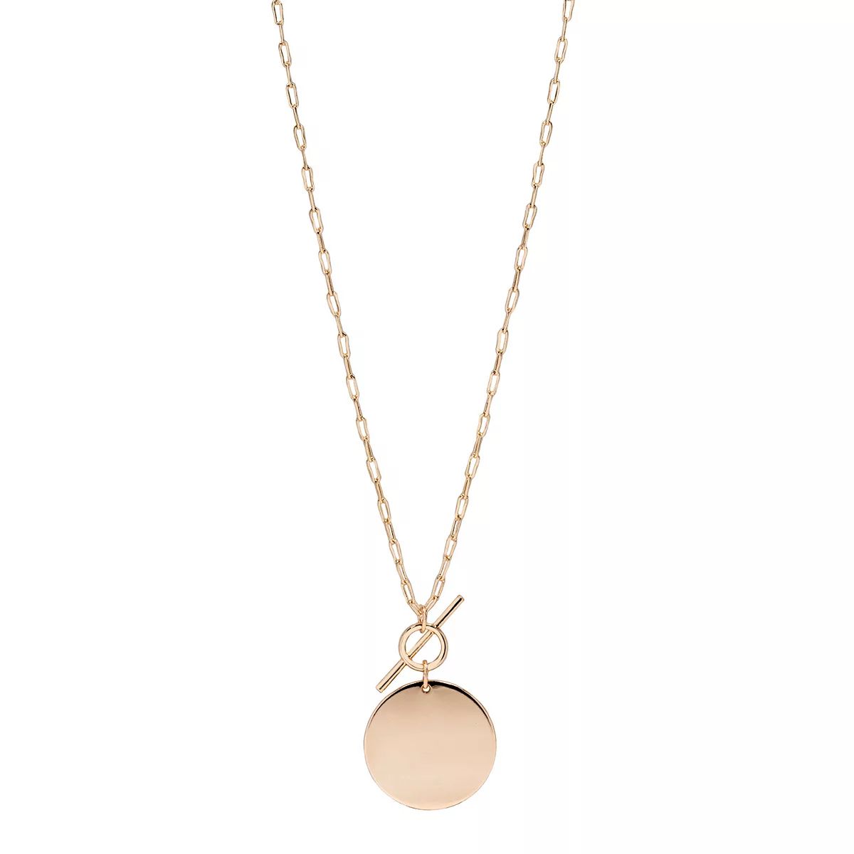 LC Lauren Conrad Gold Tone Faux Toggle Disc Pendant Necklace | Kohl's