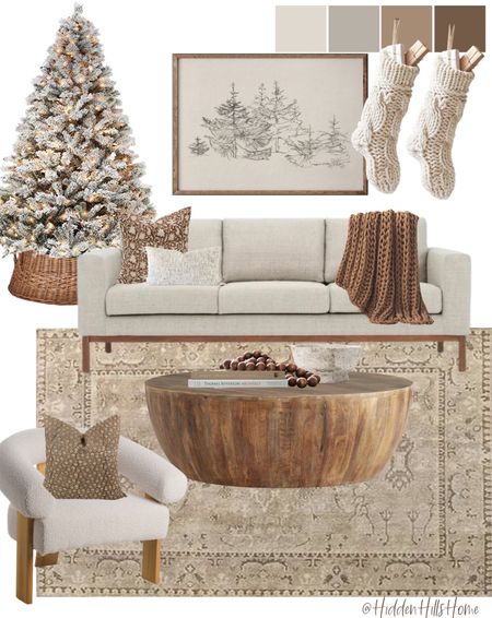 Living room Christmas decor, pre-lit Christmas tree, holiday family room, Christmas artwork, stockings, frame TV art #christmas 

#LTKHoliday #LTKsalealert #LTKhome