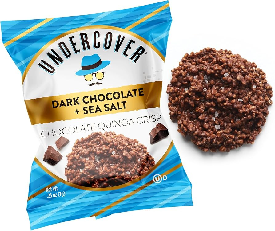 Undercover Snacks Chocolate Quinoa Crisps Snacks - Dark Chocolate + Sea Salt | 70-Count, Individu... | Amazon (US)