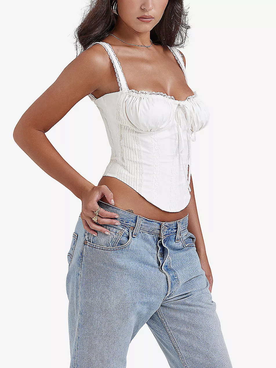 Gini lace-trim woven top | Selfridges