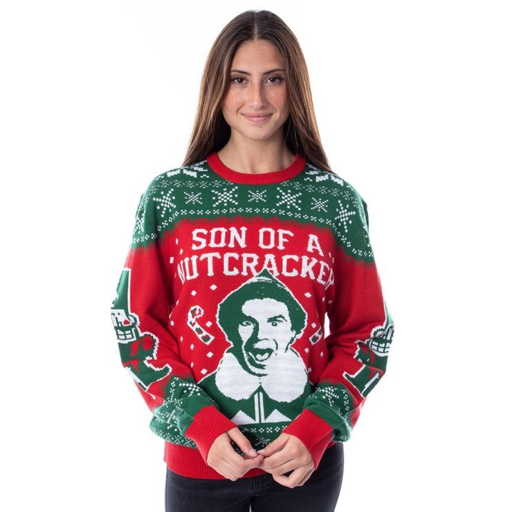 ELF Movie Men's Son of a Nutcracker Ugly Christmas Sweater Knit Pullover | Target