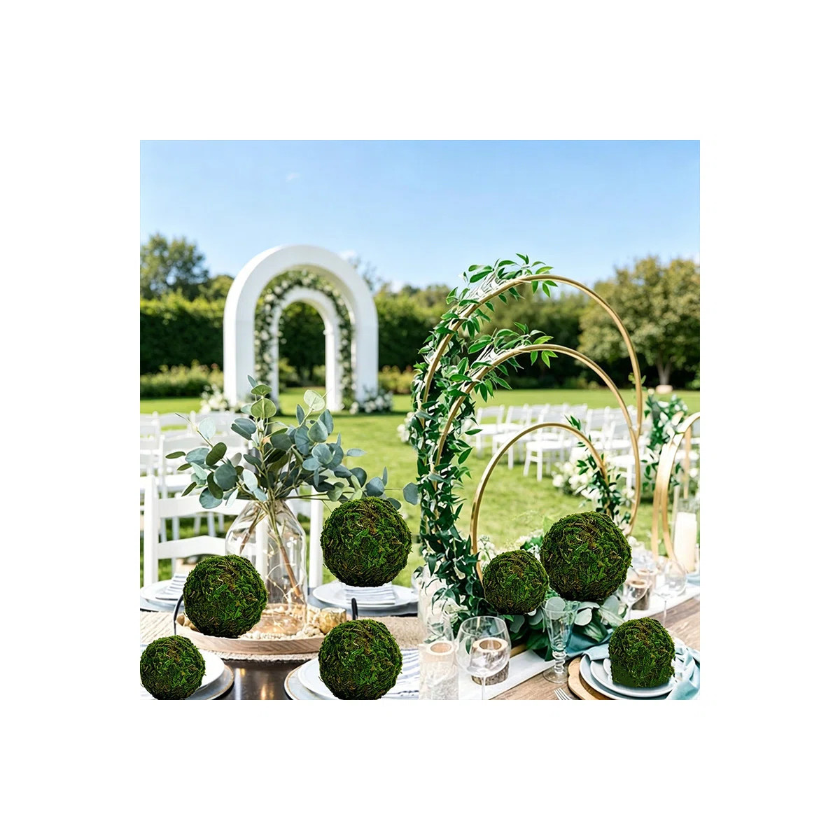 Premium 3.5-Inch Decorative Moss Ball Set - 6 Large Handmade Artificial Greenery Spheres For Mini... | Wayfair North America