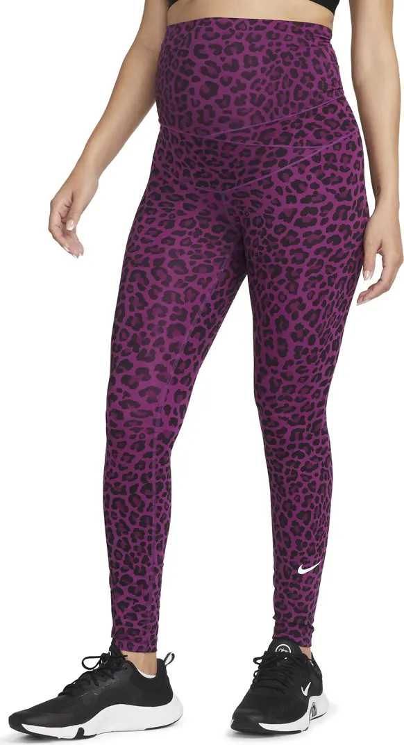 Nike High Waisted Leopard Print Maternity Leggings | Nordstrom | Nordstrom