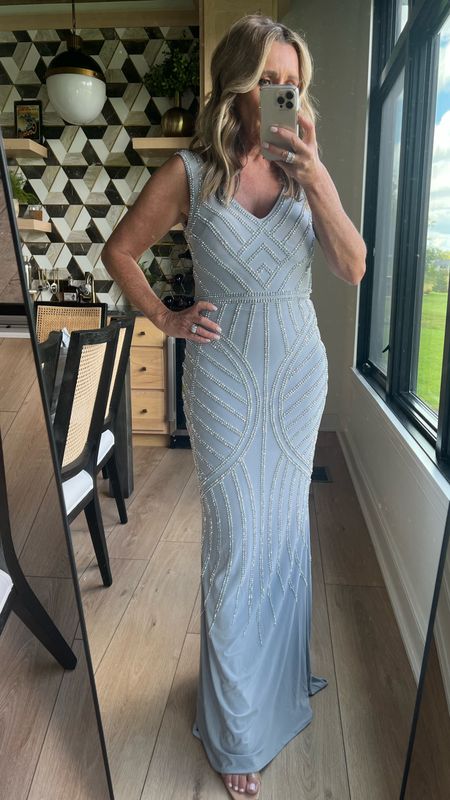 Mother of the bride dress, mother of the groom dress, mother of the bride gown, mob dress, mog dress, silver beaded evening gown, flattering unique mother of the bride dress

#LTKwedding #LTKover40 #LTKSeasonal