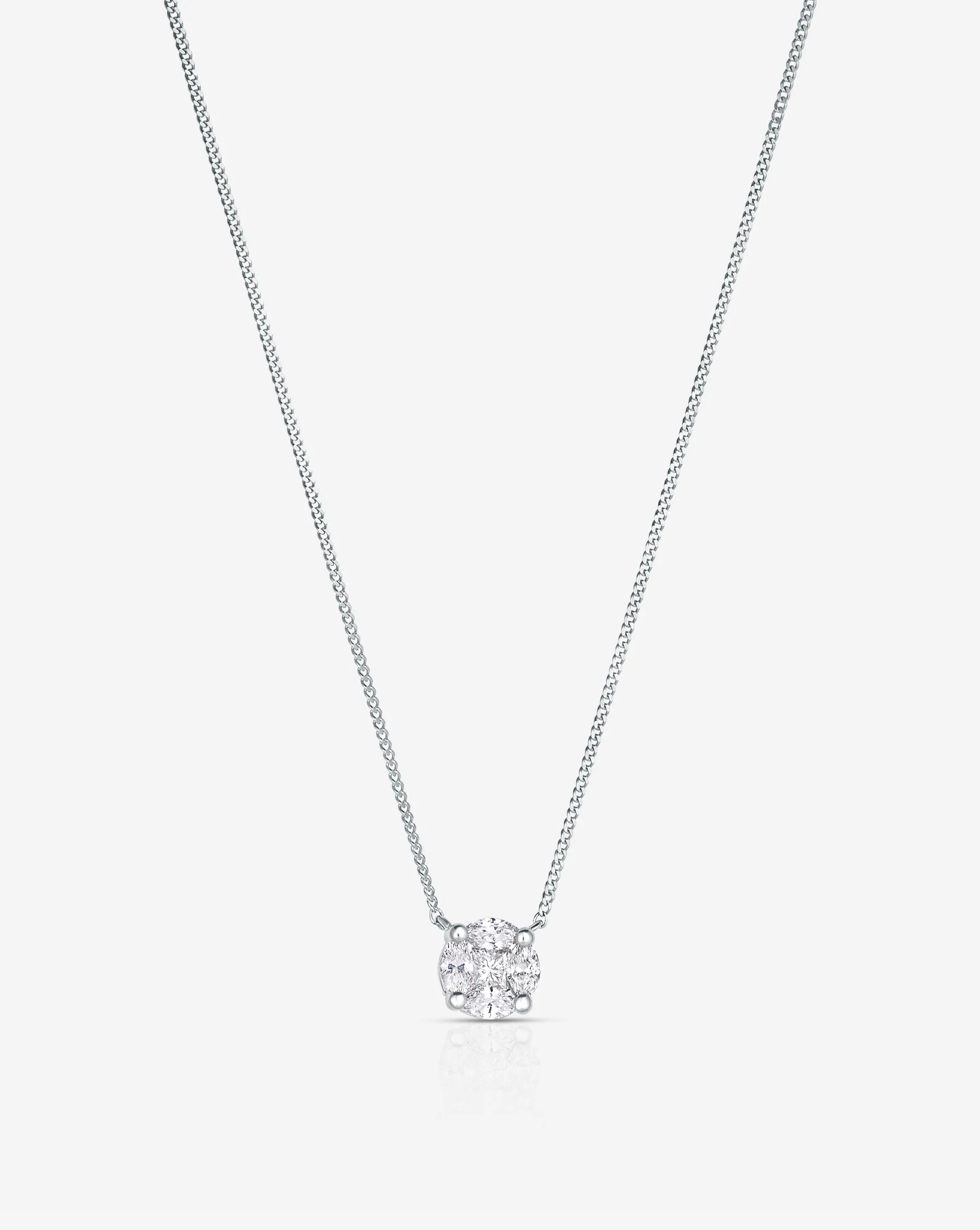 Round Illusion Diamond Pendant Necklace | Ring Concierge
