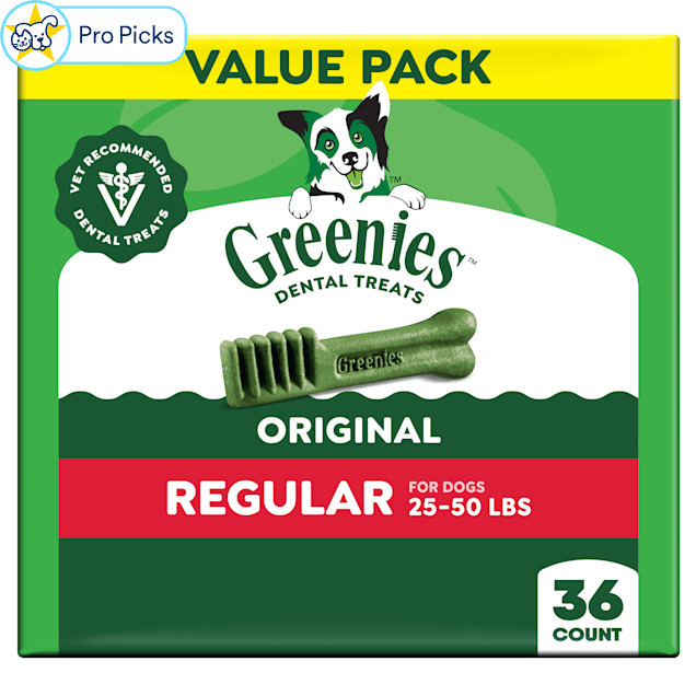 Greenies Original Regular Size Flavor Adult Natural Dental Dog Treats, 36 oz., Count of 36 | Petco