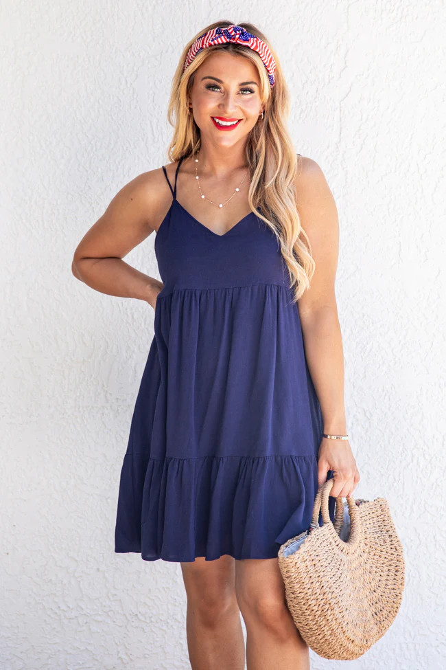 Got A Hold On Me Navy Mini Dress | Pink Lily