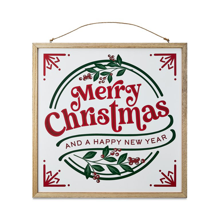 Reversible Merry Christmas/Christmas Tree Farm Christmas Hanging Sign, 24 in x 24 in, by Holiday ... | Walmart (US)