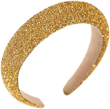 Gold Diamond Rhinestone Headbands for Women Girls Bling Sparkle Beaded Crystal Headband Jeweled T... | Amazon (US)