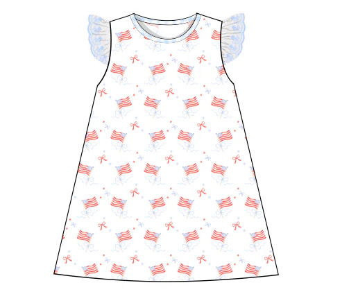 Flags and Bows T-Shirt Dress | Sweet Tupelo Clothing