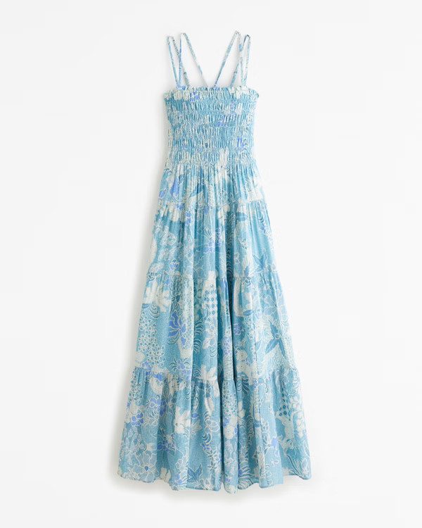 Smocked Bodice Maxi Dress | Abercrombie & Fitch (US)