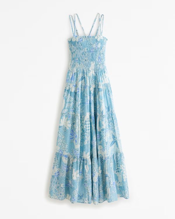 Smocked Bodice Maxi Dress | Abercrombie & Fitch (US)