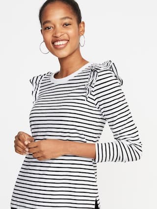 Ruffle-Trim Slub-Knit Top for Women | Old Navy US