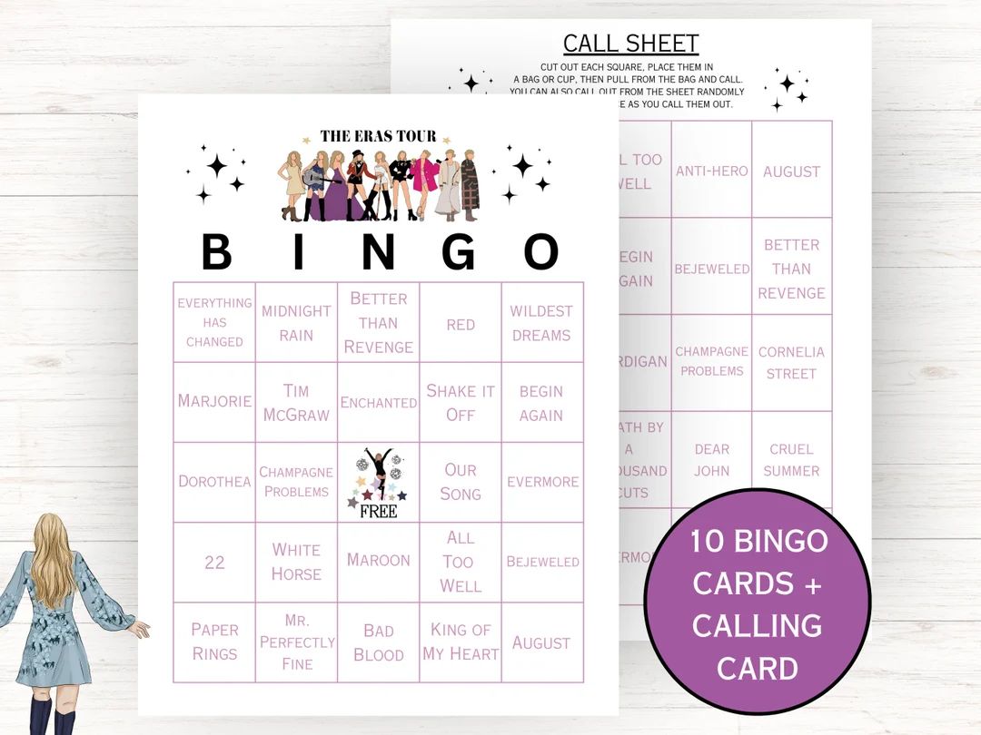 Editable BINGO Swiftie Party Game Taylor Party Games Bundle - Etsy Canada | Etsy (CAD)