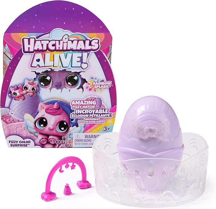 Hatchimals Alive, Rainbow Splash Fizzy Color Surprise Toy, Hatch Twins or Triplets from Color Rev... | Amazon (US)
