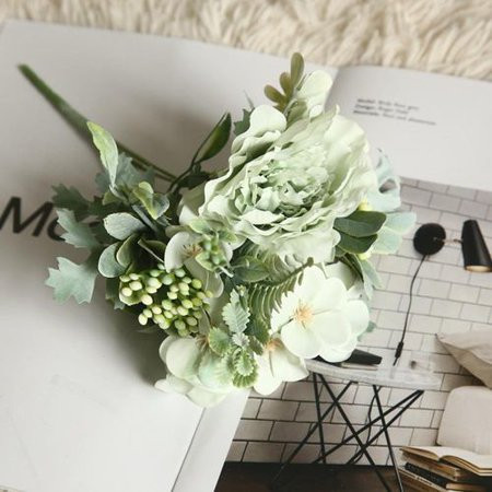 AkoaDa Artificial Flowers Silk Flowers Rose of Winter Bouquet Vintage Fake Flowers with Camellia for | Walmart (US)