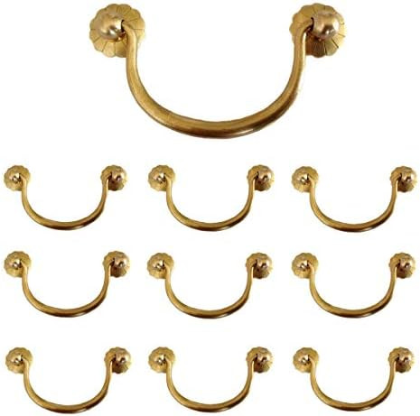 Txinmin 10 Pack Traditional Bail Cabinet Hardware Handle Pull Antique Brass Drawer Pull, 3-3/20 I... | Amazon (US)