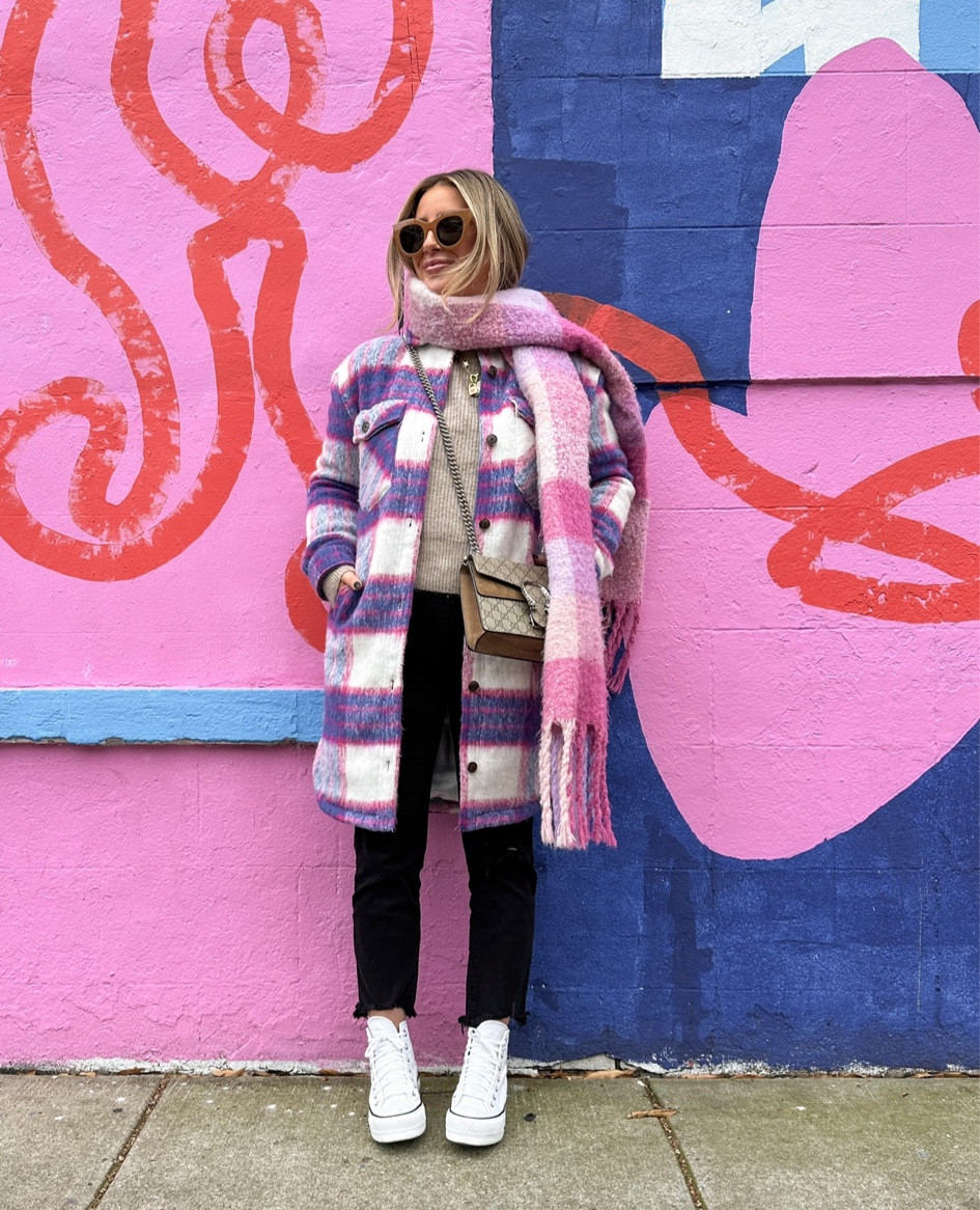 My plaid coat is almost half off right now! Sweater is also on sale and comes in black too 😍
Colorful winter outfit 
Wearing xs in coat, small in sweater, 26 in jeans (everything is tts)

#LTKsalealert #LTKunder50 #LTKSeasonal