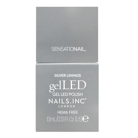 Nails.INC x Sensationail GelLED Gel Nail Polish Silver Linings Silver Chrome 0.33 fl oz | Walmart (US)