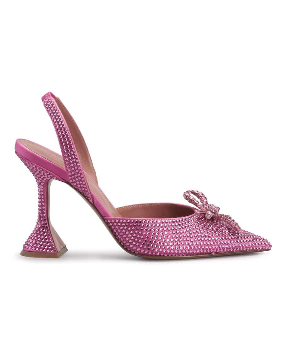 Amina Muaddi Rosie Crystal Bow Halter Pumps | Neiman Marcus