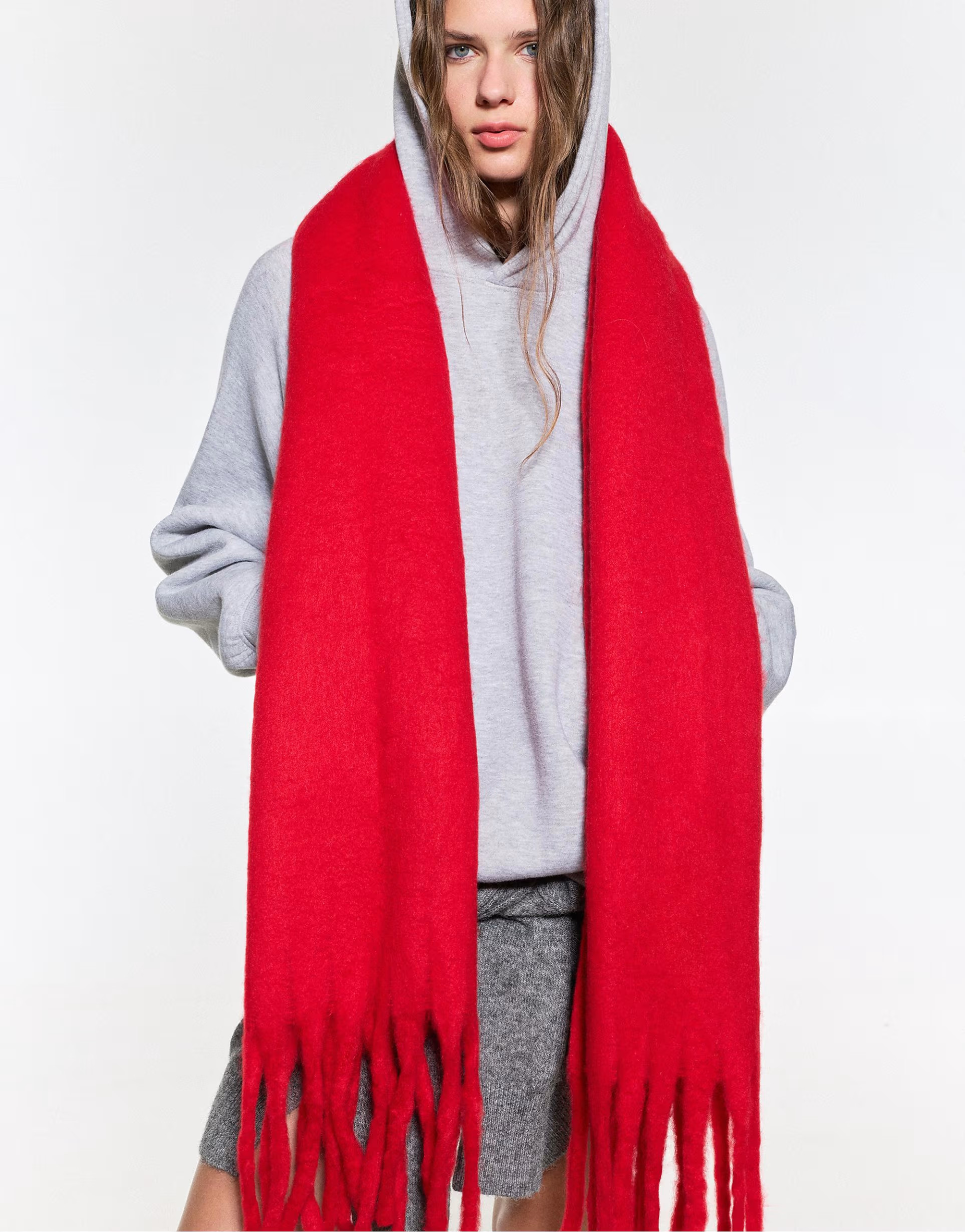 Pull&Bear Mohair-look scarf in red | ASOS (Global)