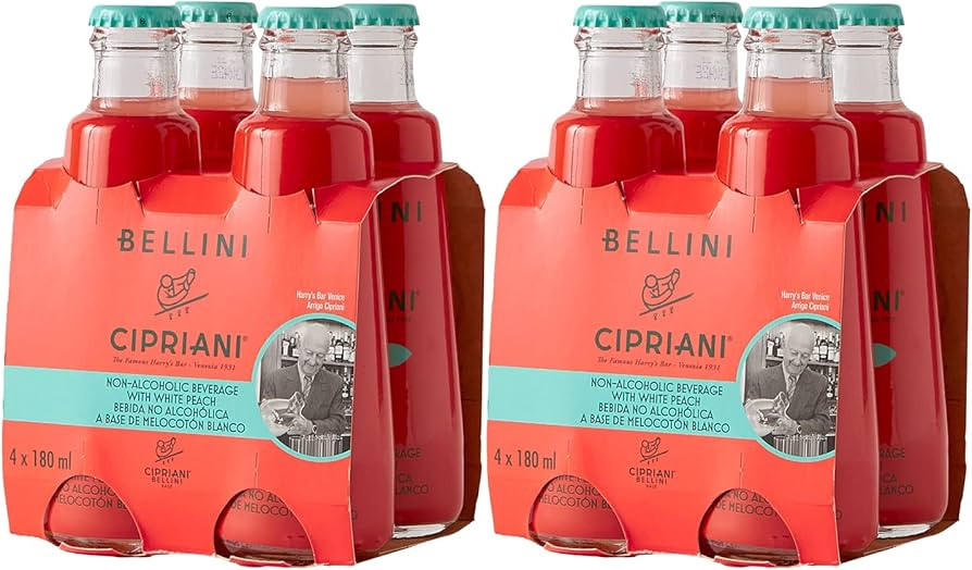 Cipriani Peach Bellini Mix - White Peach Cocktail Mixers with Peach Puree & Sparkling Water - Non... | Amazon (US)