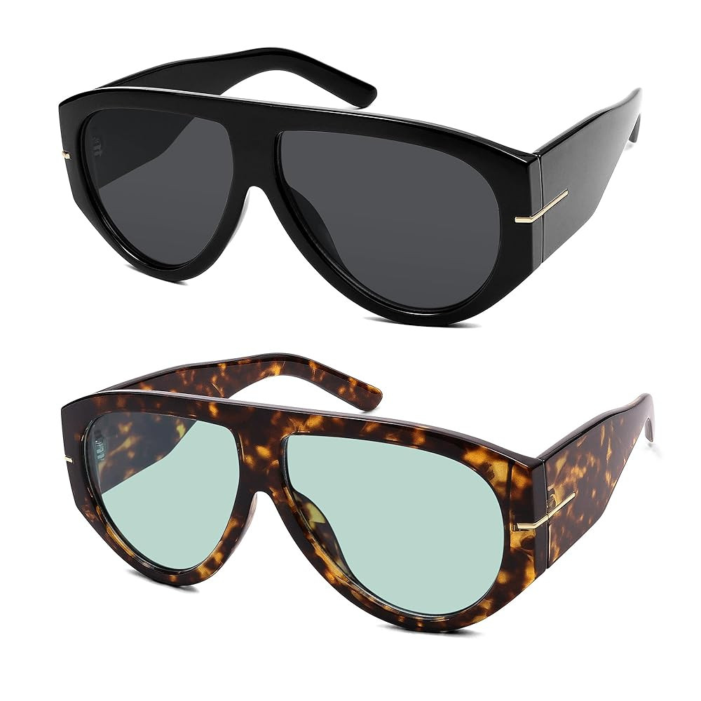 Oversized Retro Aviator Sunglasses Womens Mens 70s Classic Vintage Sun Glasses AR82227 | Amazon (US)