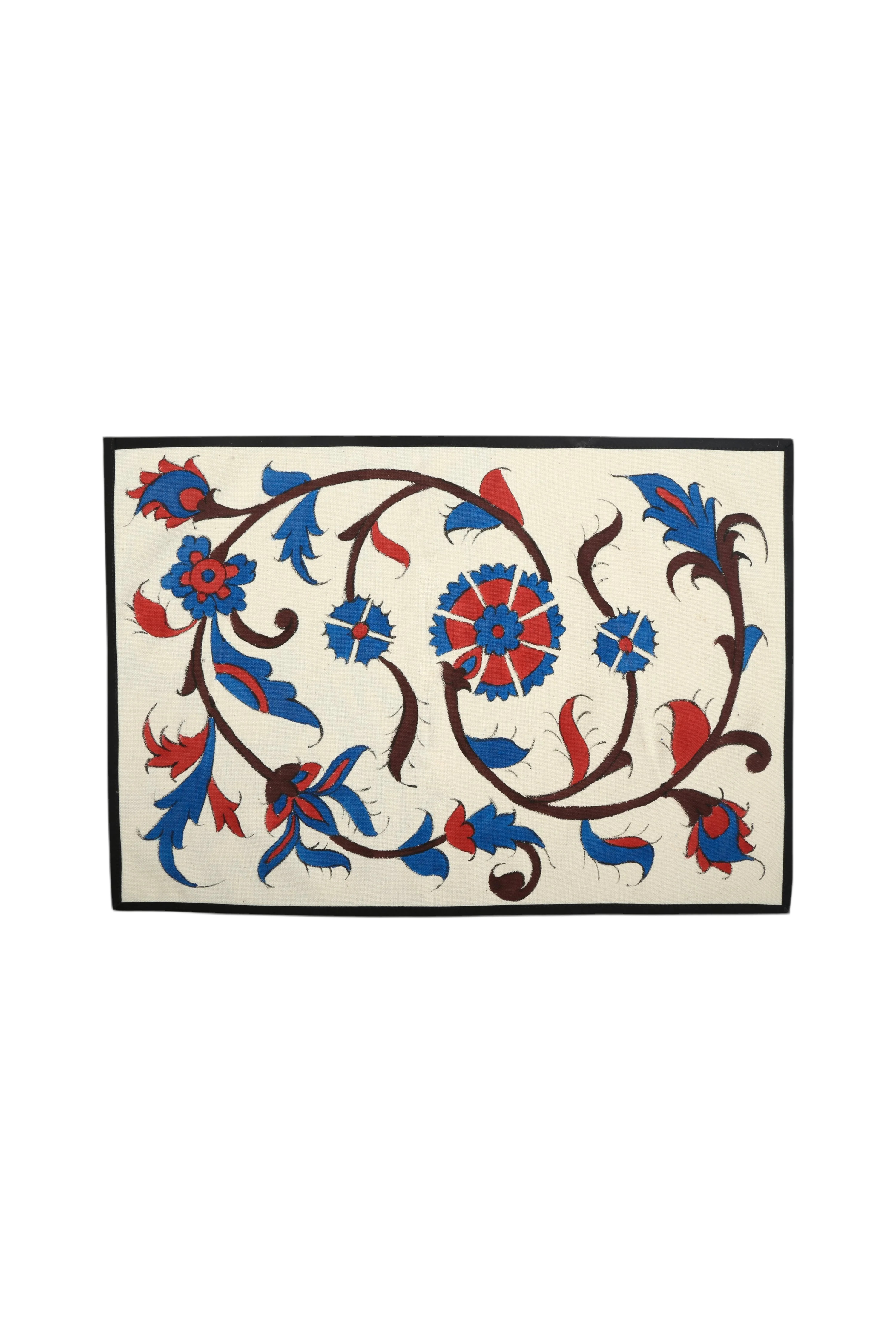 Isfahan Hand-Painted Placemats - Red & Blue by Rosewater House | Support HerStory