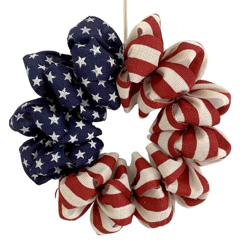 Patriotic Flag Wreath, 16" | At Home