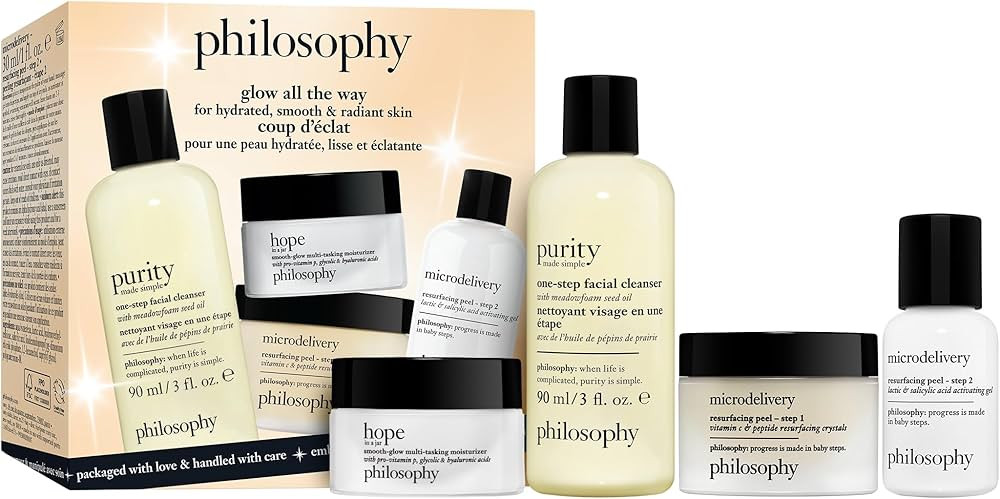 philosophy glow all the way for hydrated, smooth & radiant skin skincare gift set | Amazon (US)