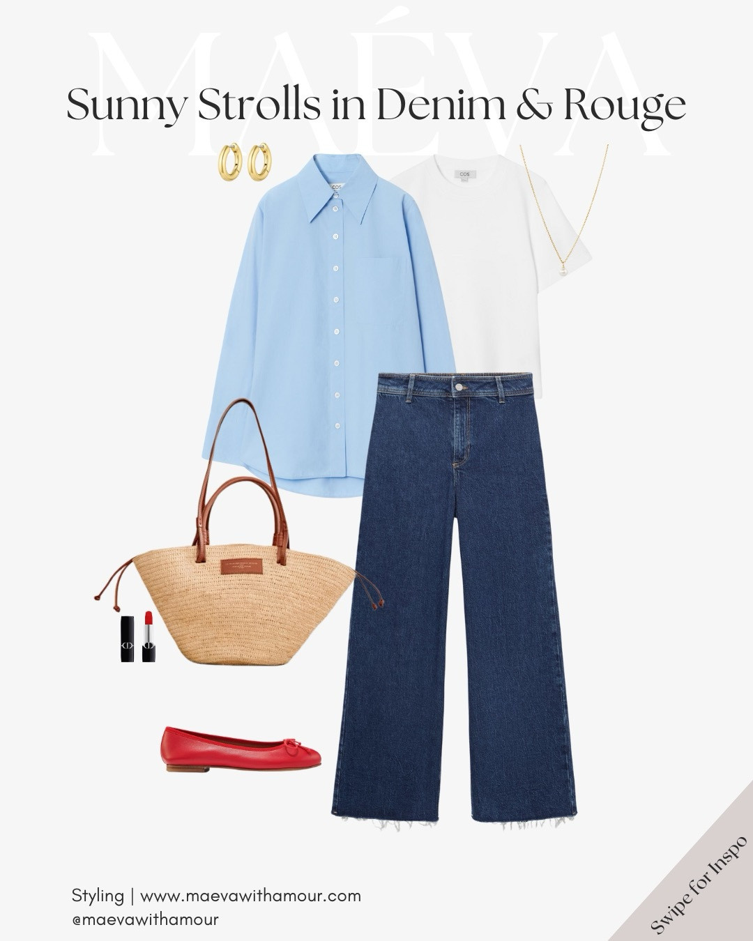 There’s nothing like a light blue button-up paired with classic denim and a playful pop of red to make even the simplest moments feel special!
Perfect for a day of exploring, brunching at a café, or a leisurely stroll in the sun!✨

❤️ Adore this look? Comment SHOP to receive a DM with the link or head to the link in bio to shop the looks & more!

👉 Save this look for inspiration and follow for more style ideas! 

✨ Discover French-inspired style and chic wardrobe tips daily, designed to elevate your everyday fashion!

With Amour, M.

🏷️
#ParisianStyle #ParisFashion #frenchstyle #parisfashion #parisstyle #howtodresslikeafrenchgirl #outfitinspo #ootdinspo #frenchgirl #paris #parisianstyle #parisianaesthetic #frenchaesthetic #parisienne #modefrancaise #ootd #parisoutfit #chicoutfit #oldmoneyaesthetic #sezane #sezanelovers #travel 

#LTKTravel #LTKSeasonal #LTKStyleTip