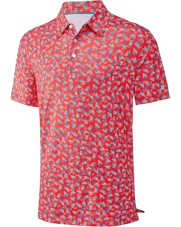 Mens Golf Shirt Short Sleeve Dry Fit Print Moisture Wicking Performance Patterns Collared Polo Sh... | Amazon (US)