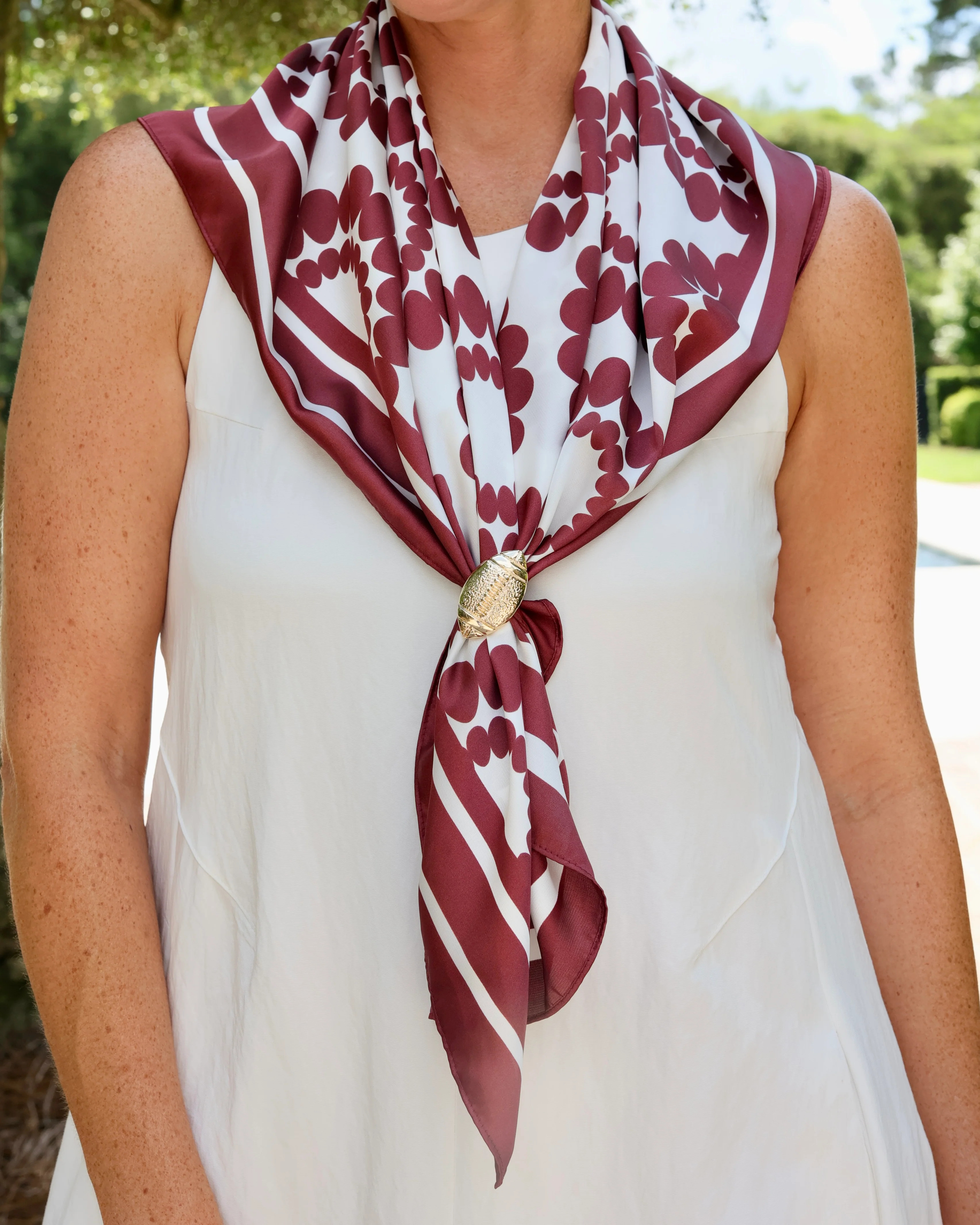 Lucy Floral Scarf Large Maroon White | Caroline Hill
