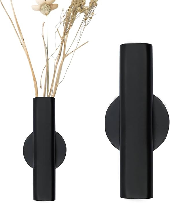 7" Wall-Mounted Flower Tube, Wall Mounted Open Vase, Wall Metal Flower Tube Decoration Holder for... | Amazon (US)