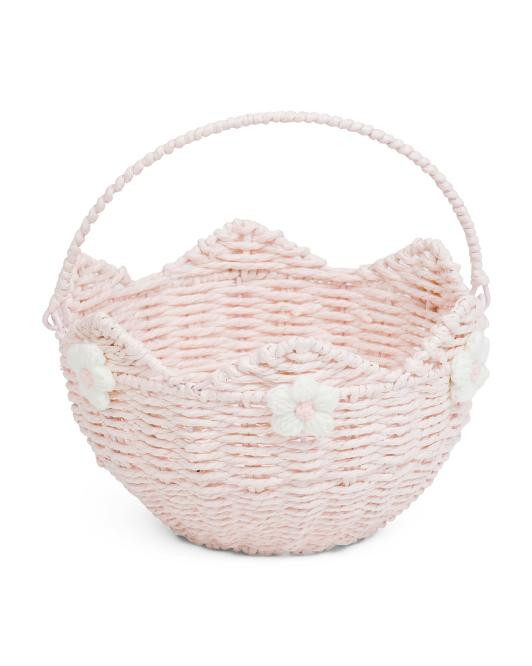 Paper Broken Egg Shaped Easter Basket With Daisy Details | TJ Maxx