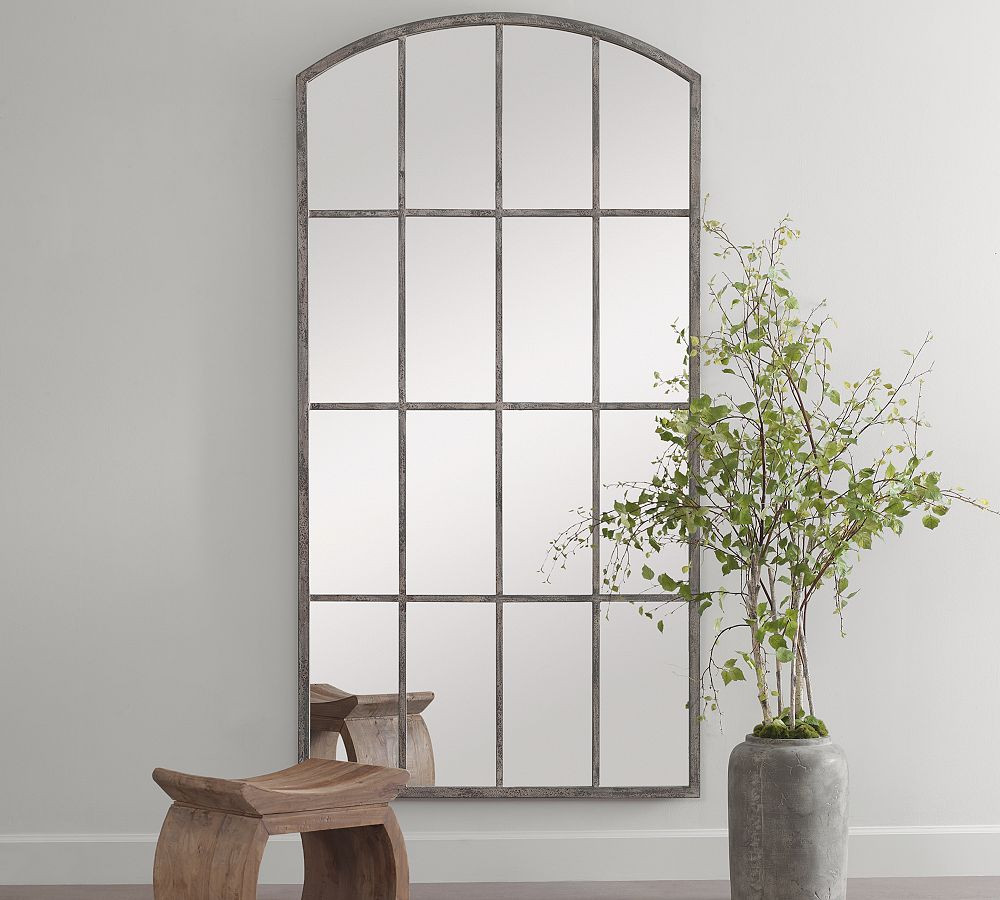 Eva Windowpane Arched Floor Mirror | Pottery Barn (US)