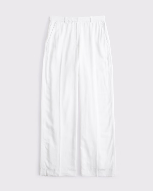 Women's Curve Love Tailored Linen-Blend Wide Leg Pant | Women's Bottoms | Abercrombie.com | Abercrombie & Fitch (UK)