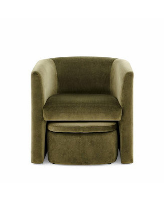 Velvet Barrel Chair with Storage Ottoman Set | Macy's Canada