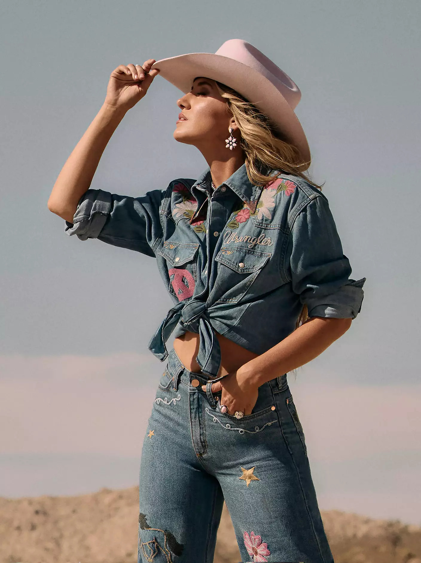 Lainey Wilson x Wrangler Embroidered Denim Shirt | Wrangler