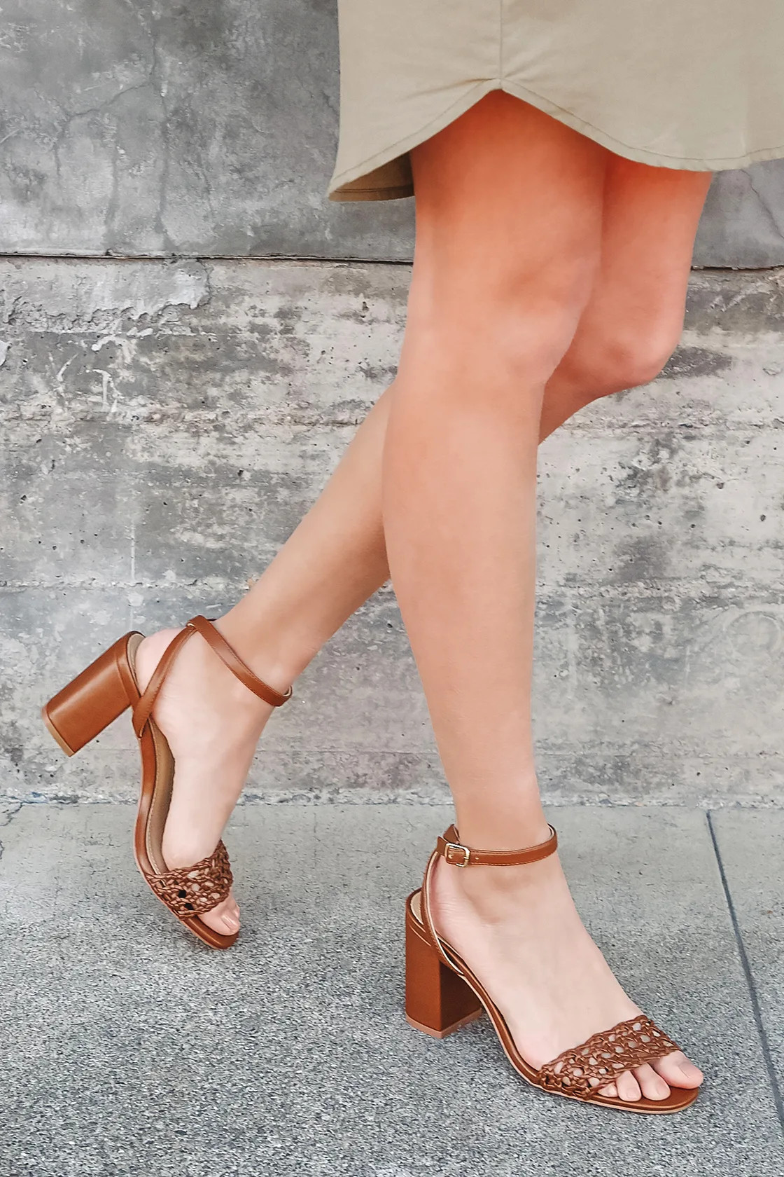 Averie Cognac Ankle Strap High Heel Sandals | Lulus (US)